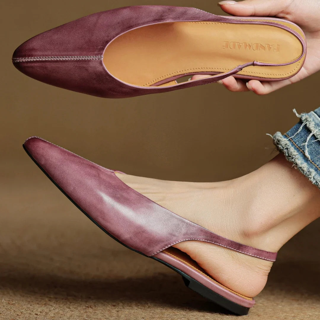 Butter-Soft Leather Slingback Comfort Flats