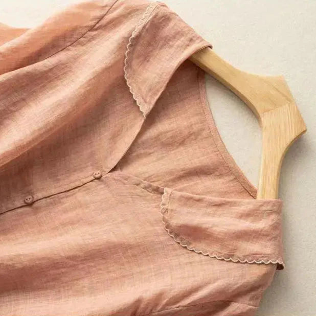 Relaxed Linen Blend Patch Pocket Blouse