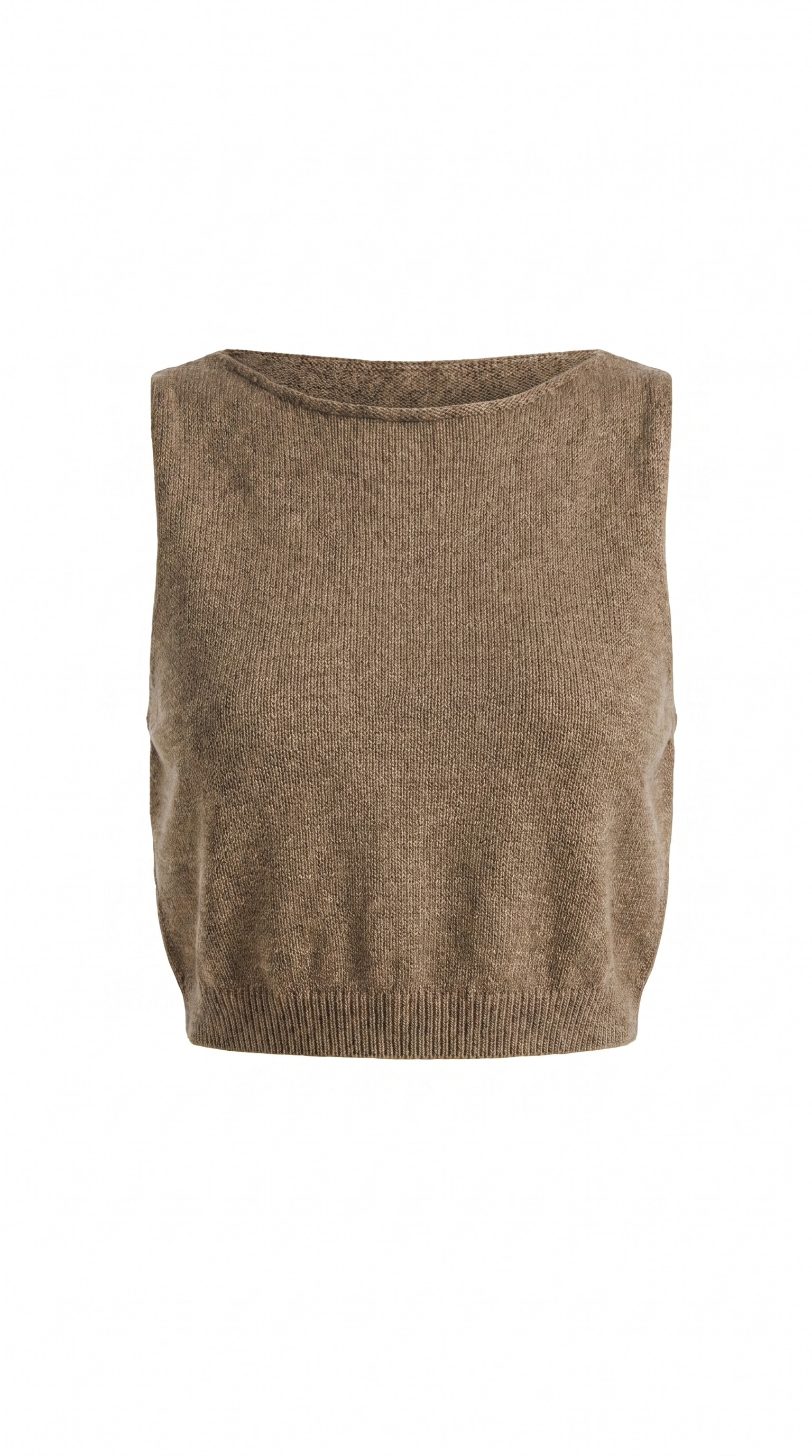Crew Neck Knit Crop Tank