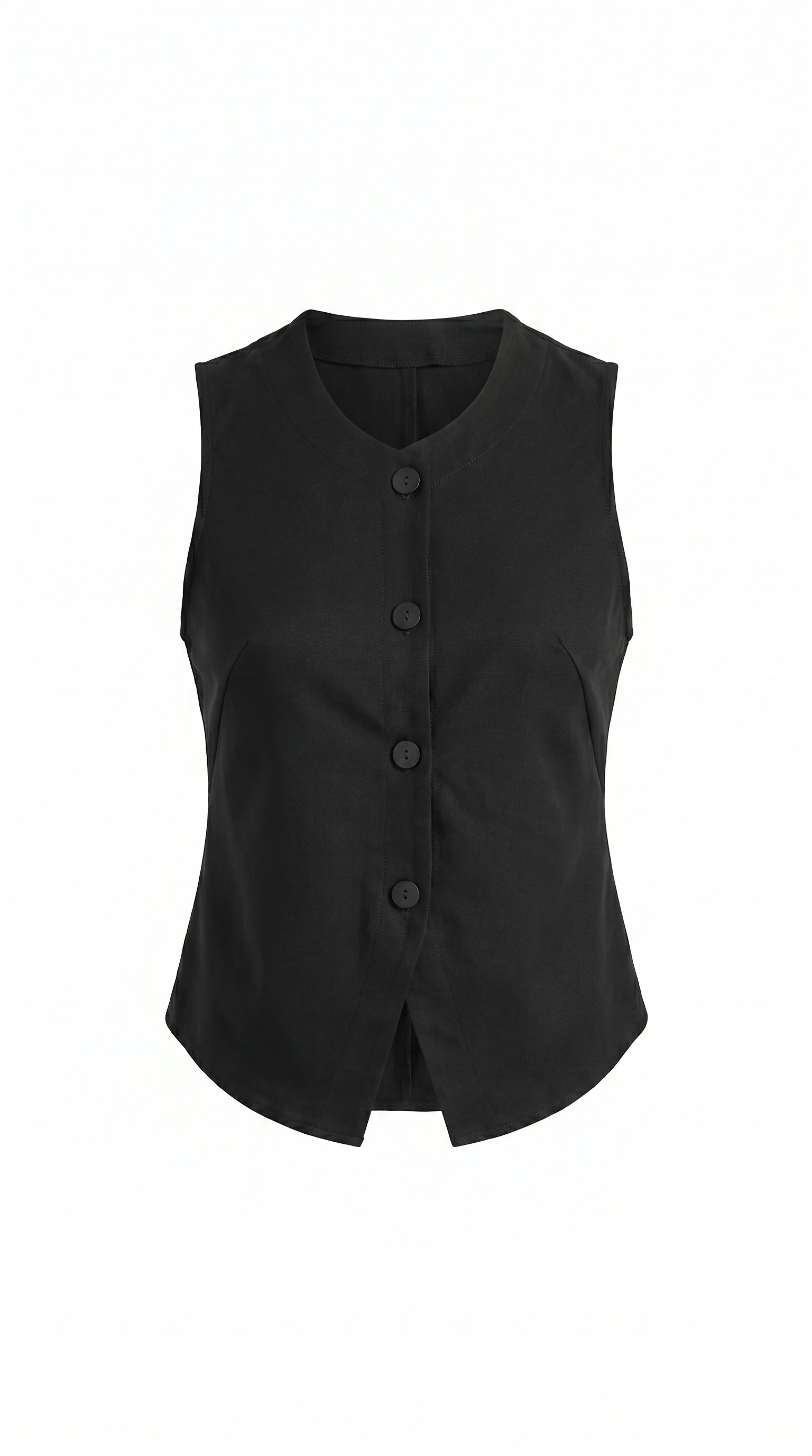 Linen Blend Cropped Button Tank