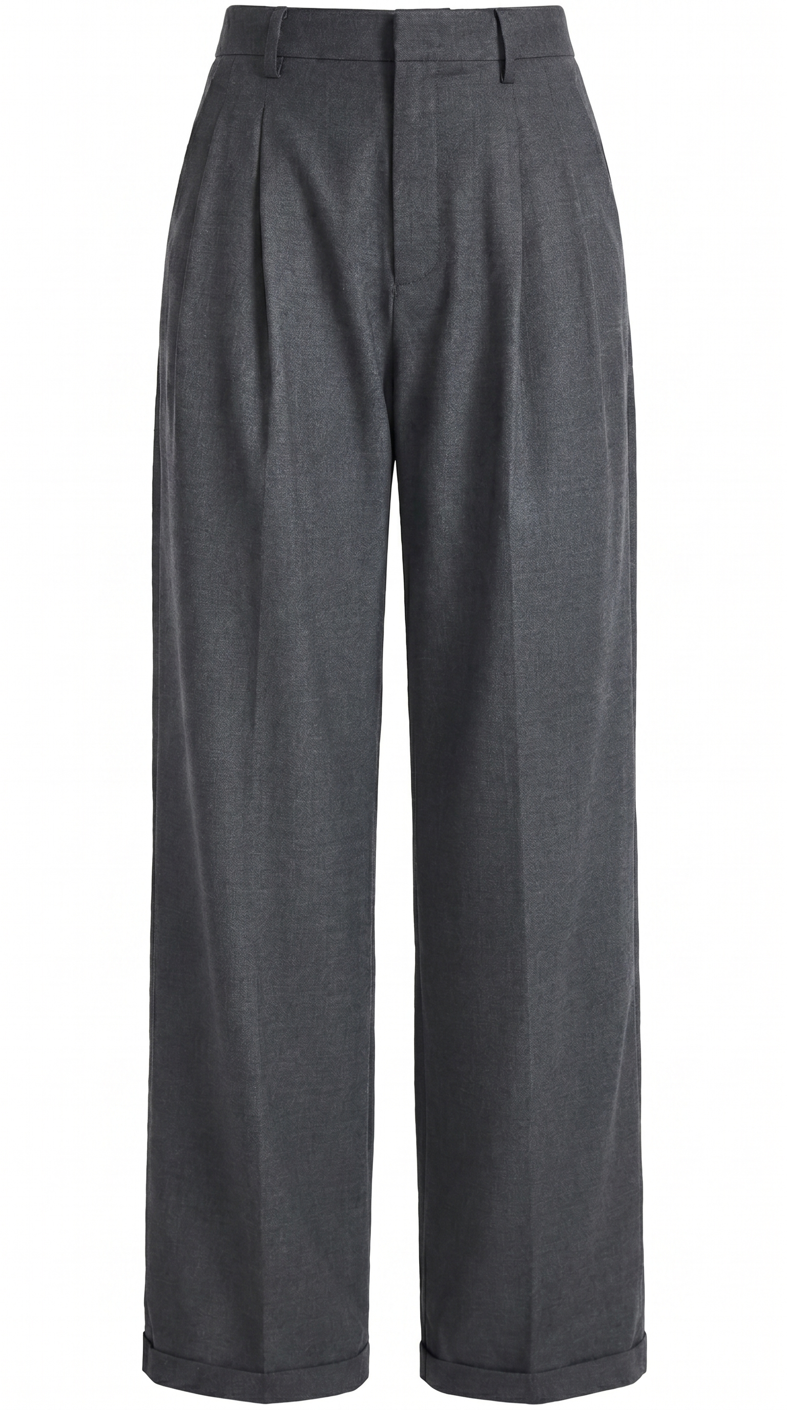 Tailored High-Rise Pleated Wide-Leg Trousers