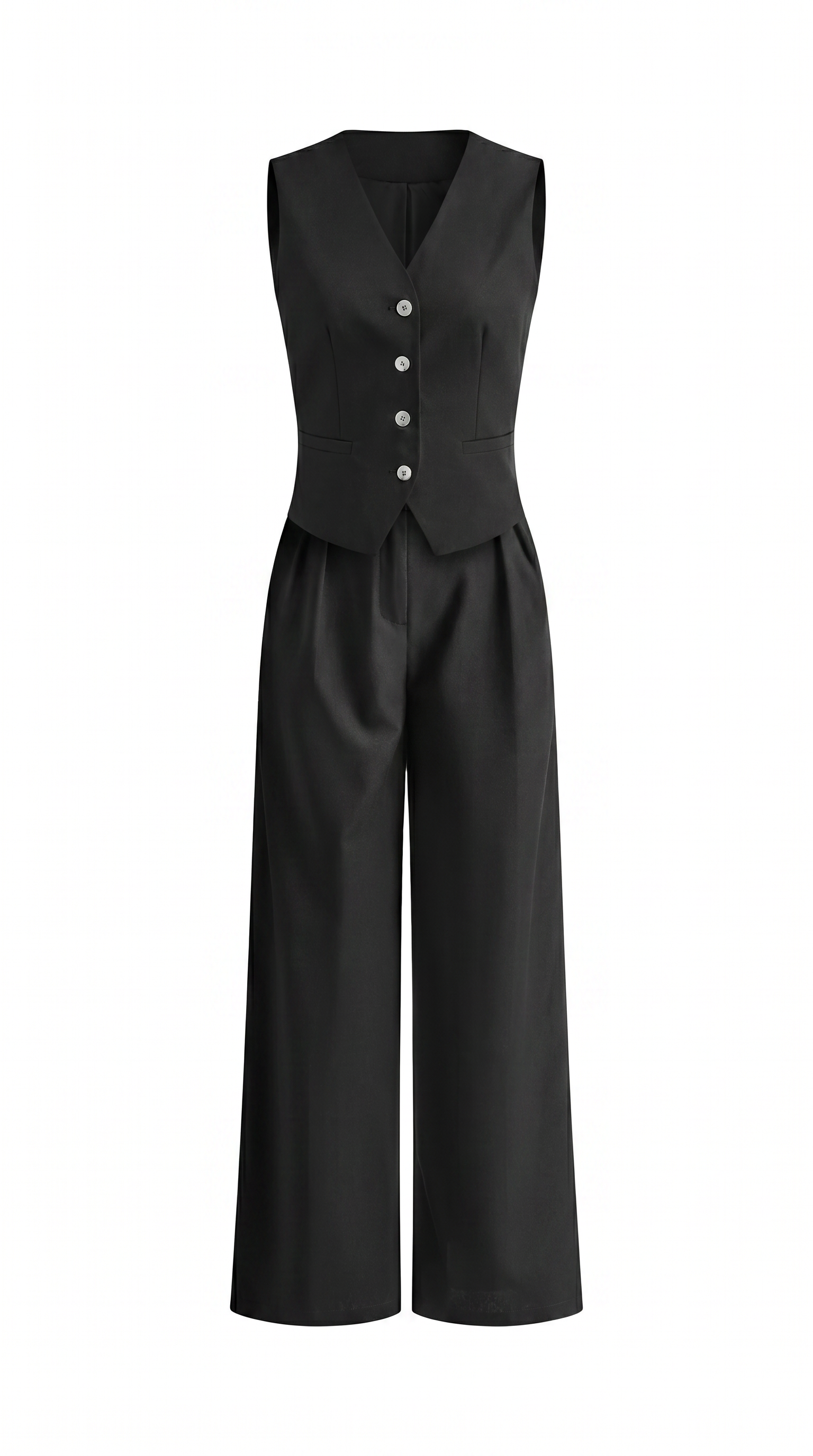 Relaxed Cotton Linen Two-Piece Trouser Set