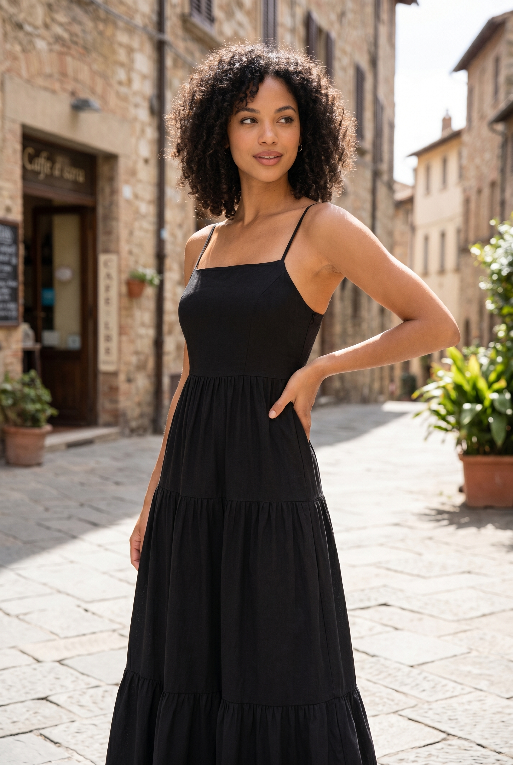 Backless Square-Neck Knit Maxi Dress