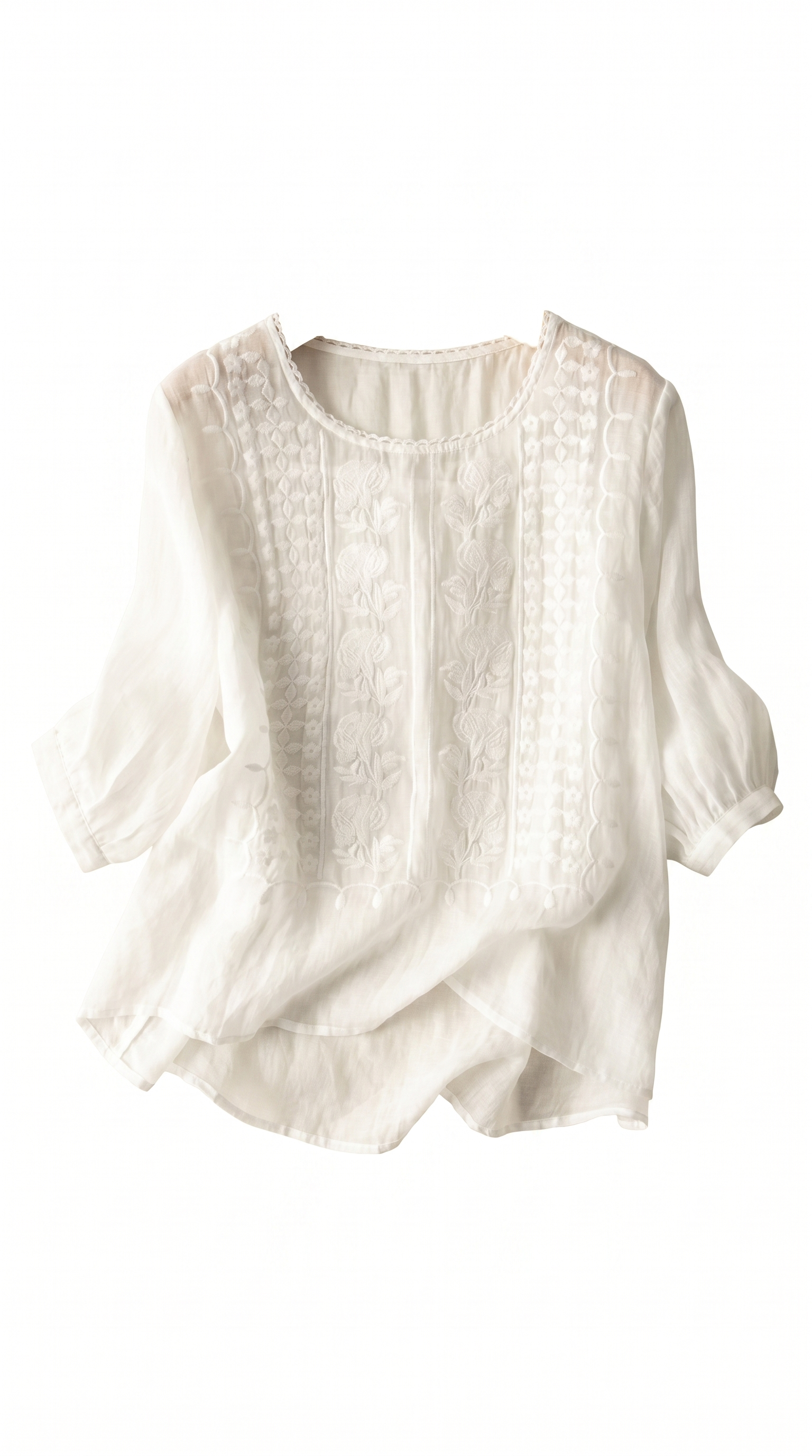 Mandarin Neck Floral Button Blouse