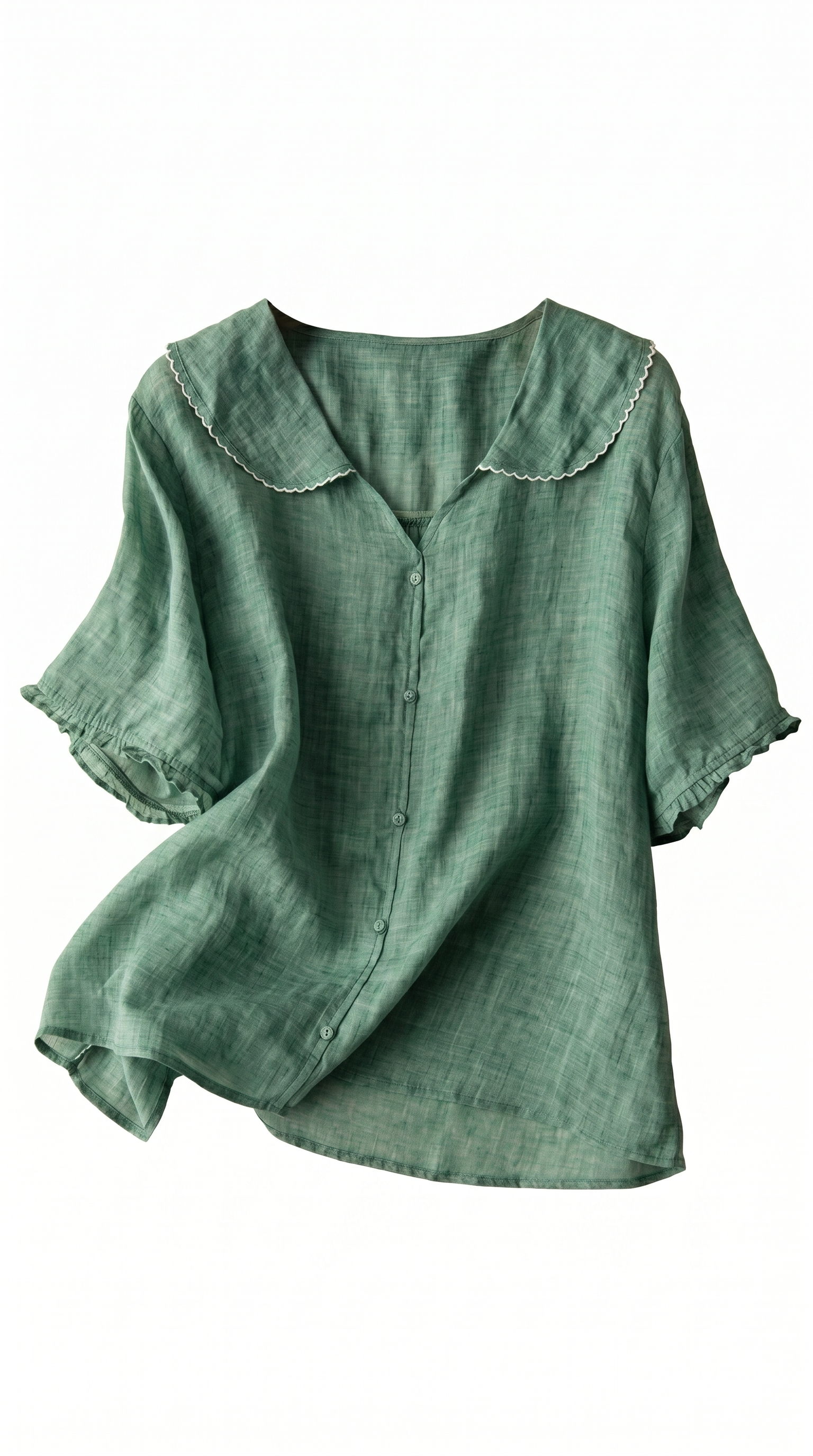 Relaxed Linen Blend Patch Pocket Blouse