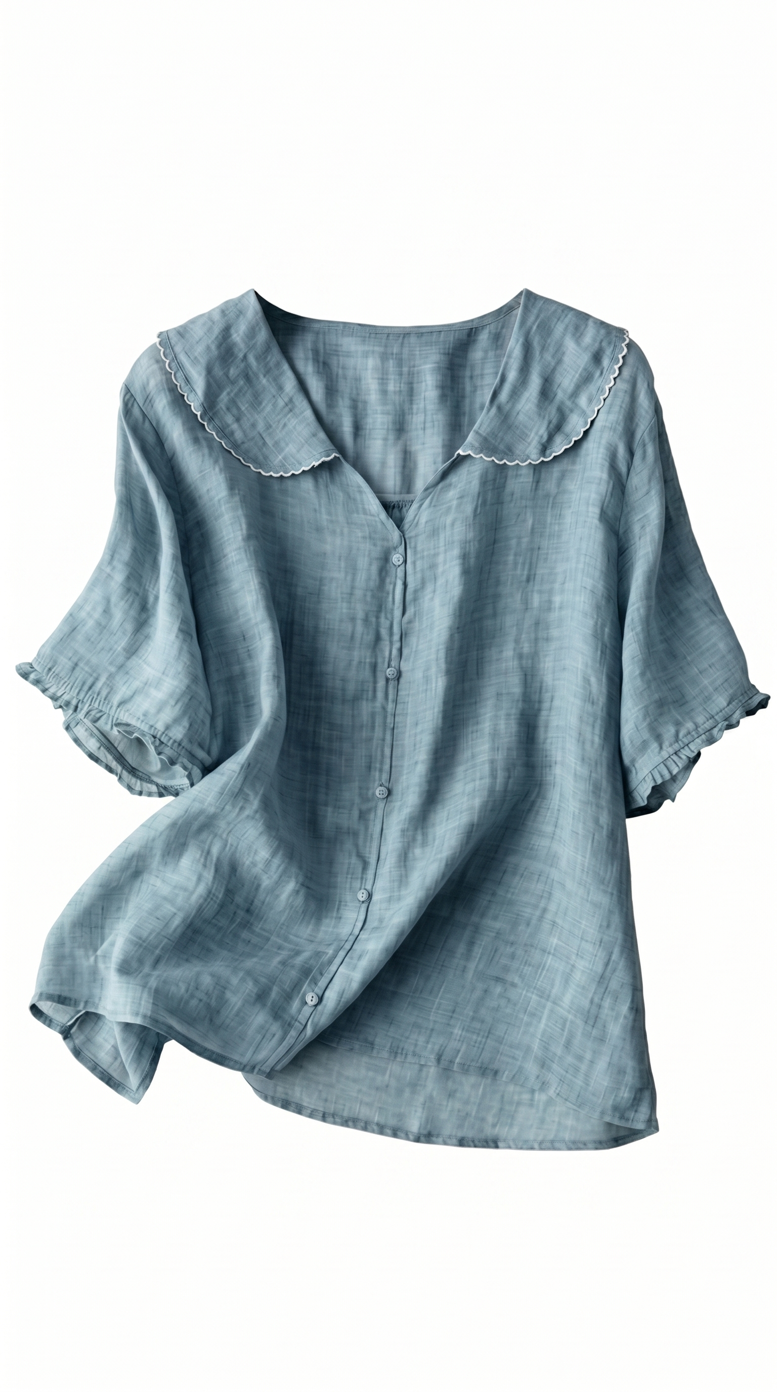Relaxed Linen Blend Patch Pocket Blouse