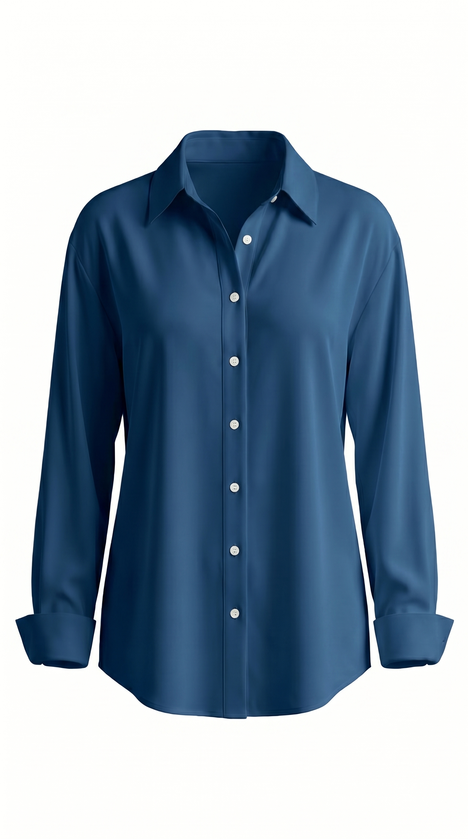 Minimal Draped Button Front Blouse