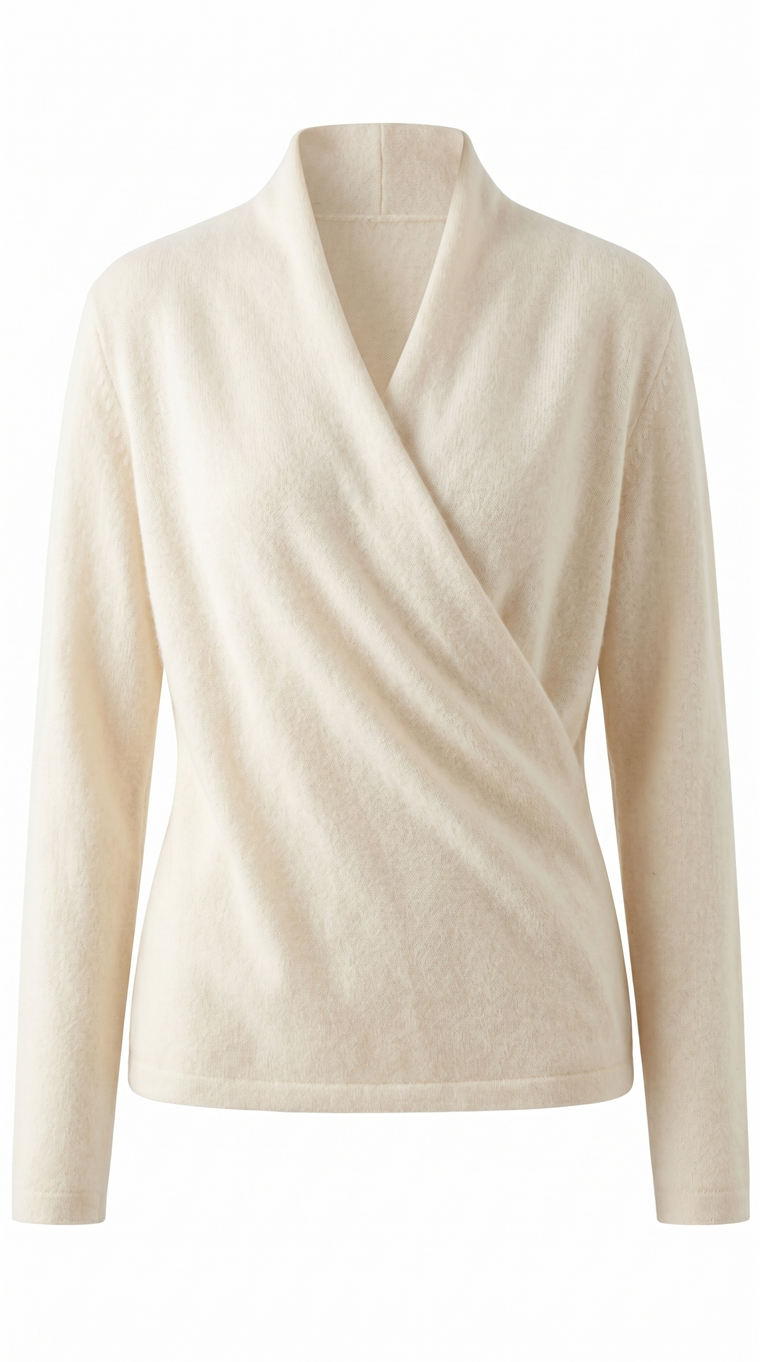 Cross-Bust Detail Wool Knit Sweater