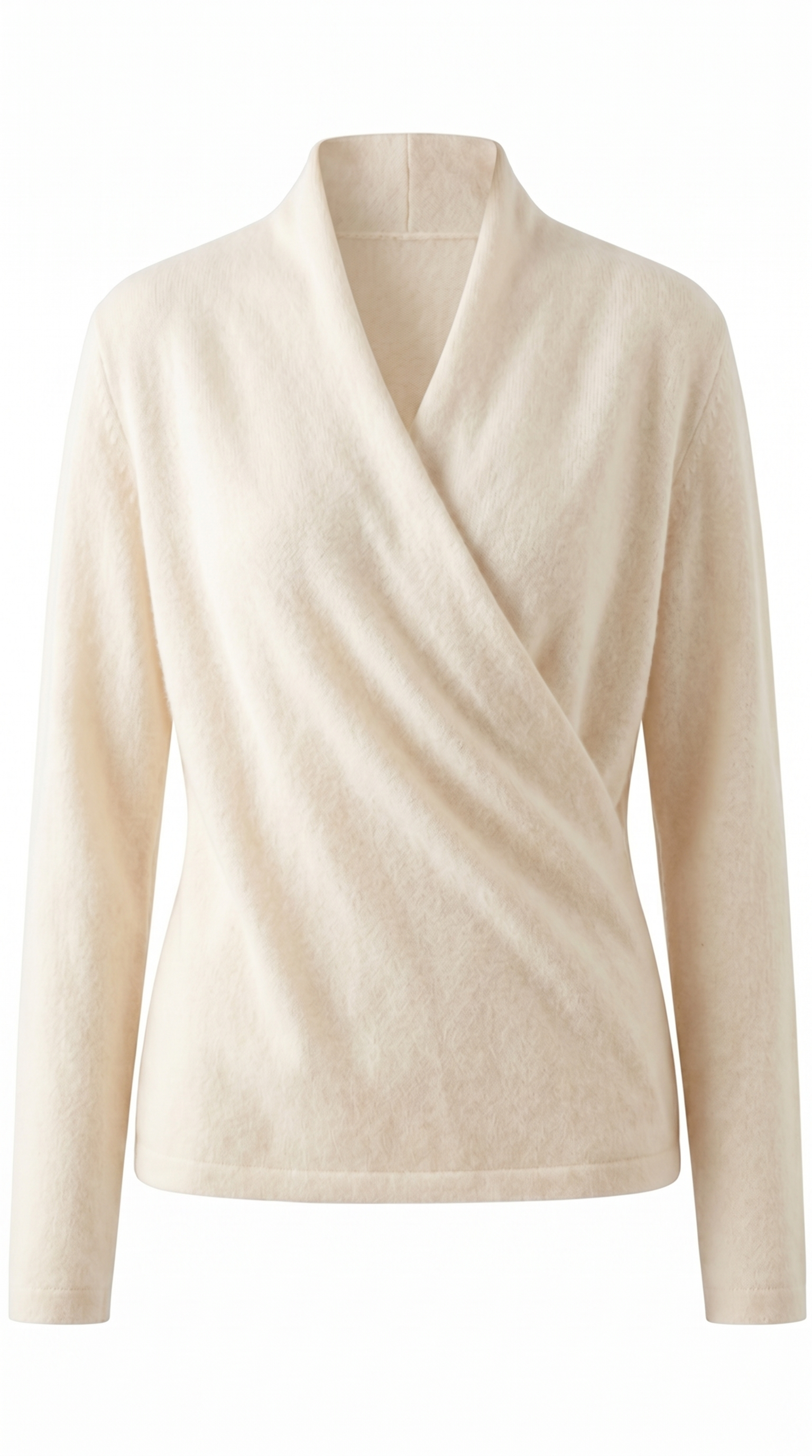 Cross-Bust Detail Wool Knit Sweater