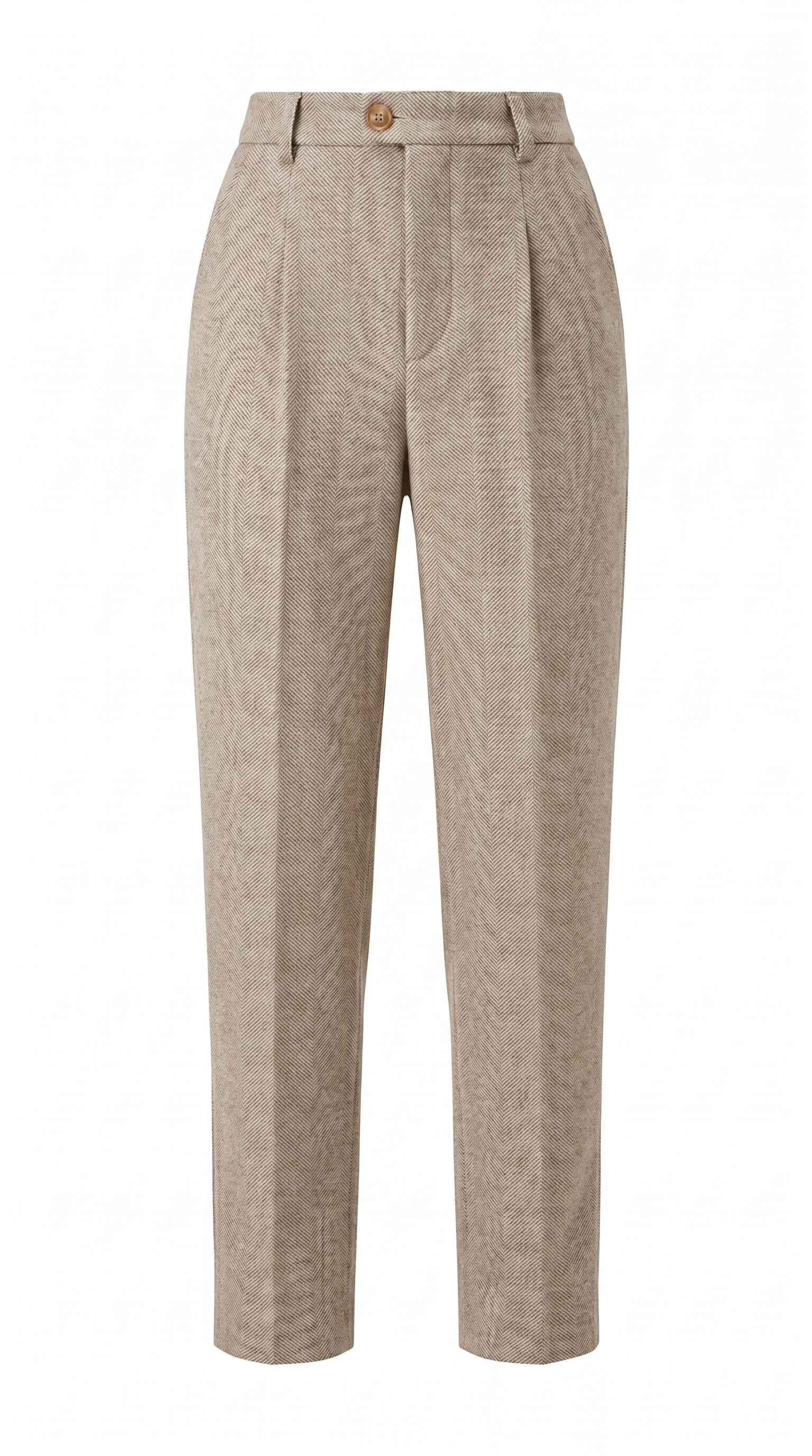 Tailored High-Waist Wool Dress Trousers