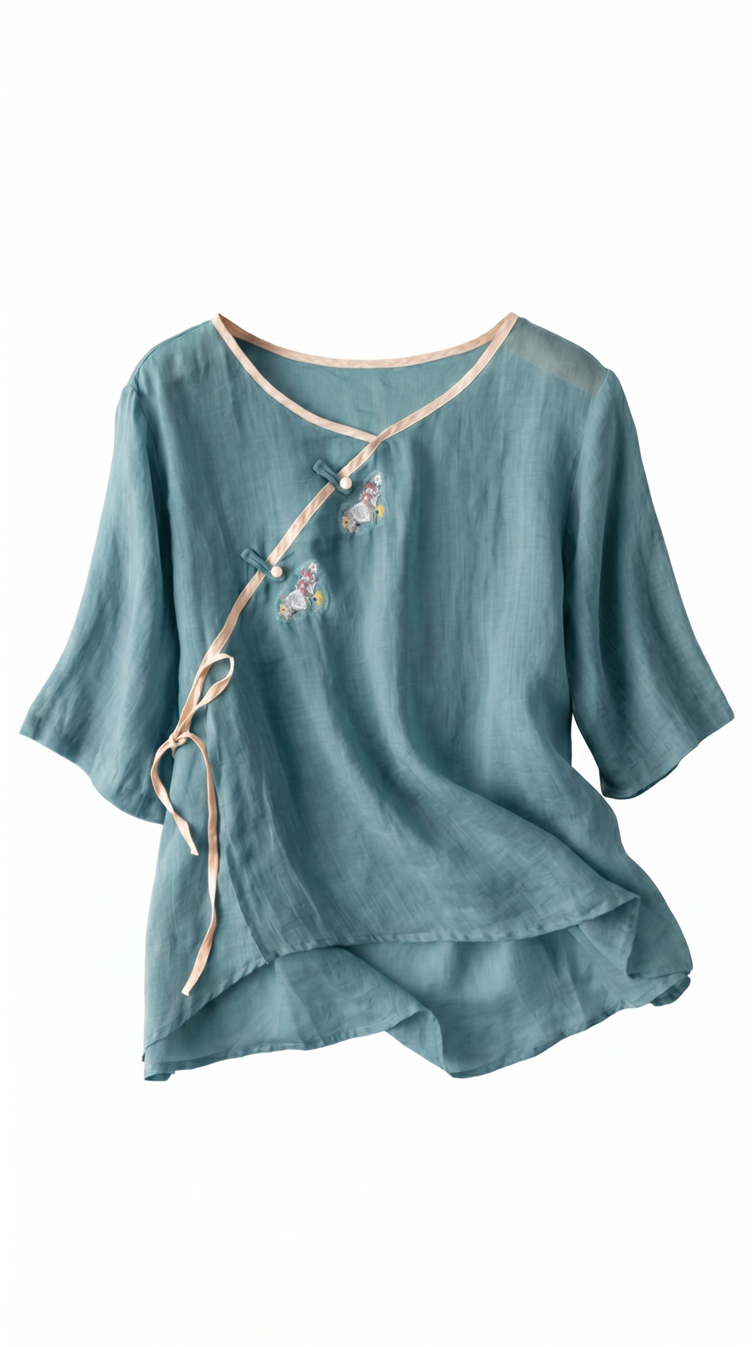 Relaxed Cotton-Linen Patch Detail Shirt