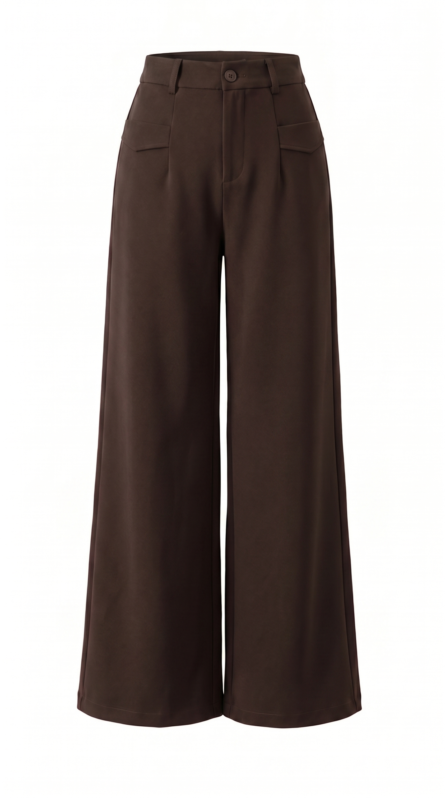 Fluid High-Waist Pleated Wide-Leg Trousers