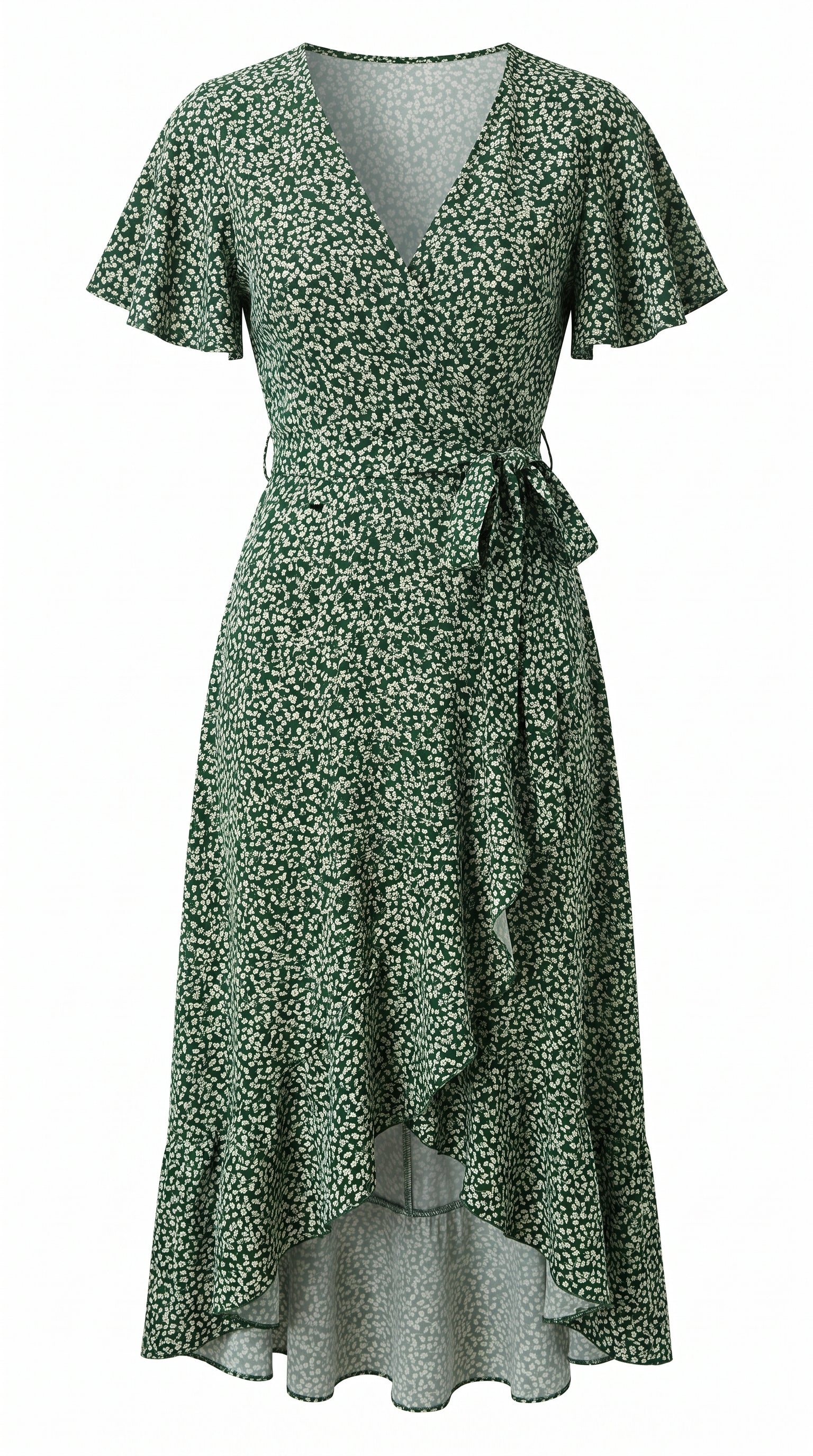 Floral Tie-Neck Relaxed Maxi Dress