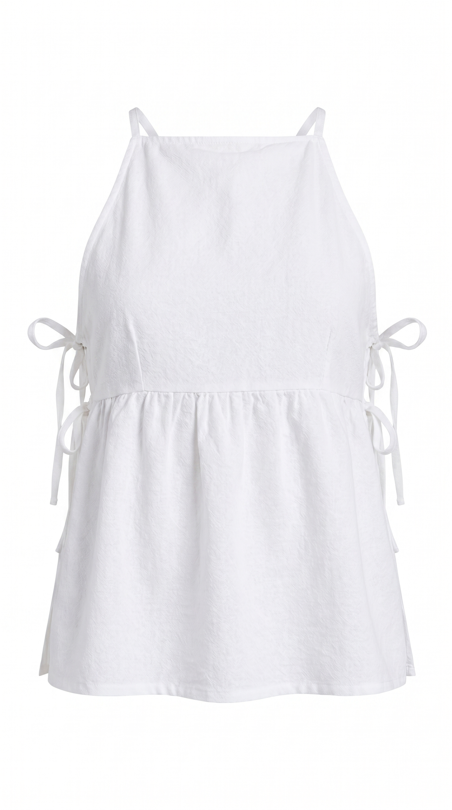 Lightweight Bow-Tie Strap Cotton Blend Tank Top