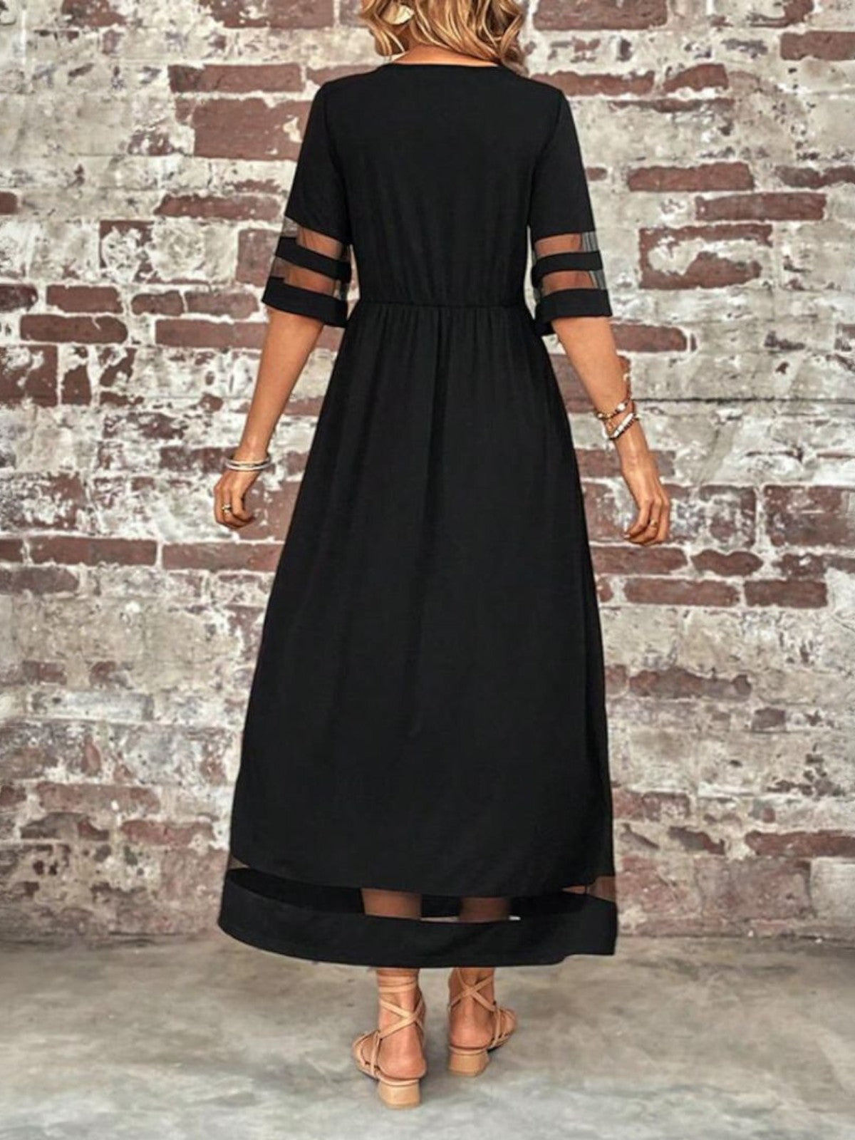 Flowing Tummy-Smoothing Midi Dress