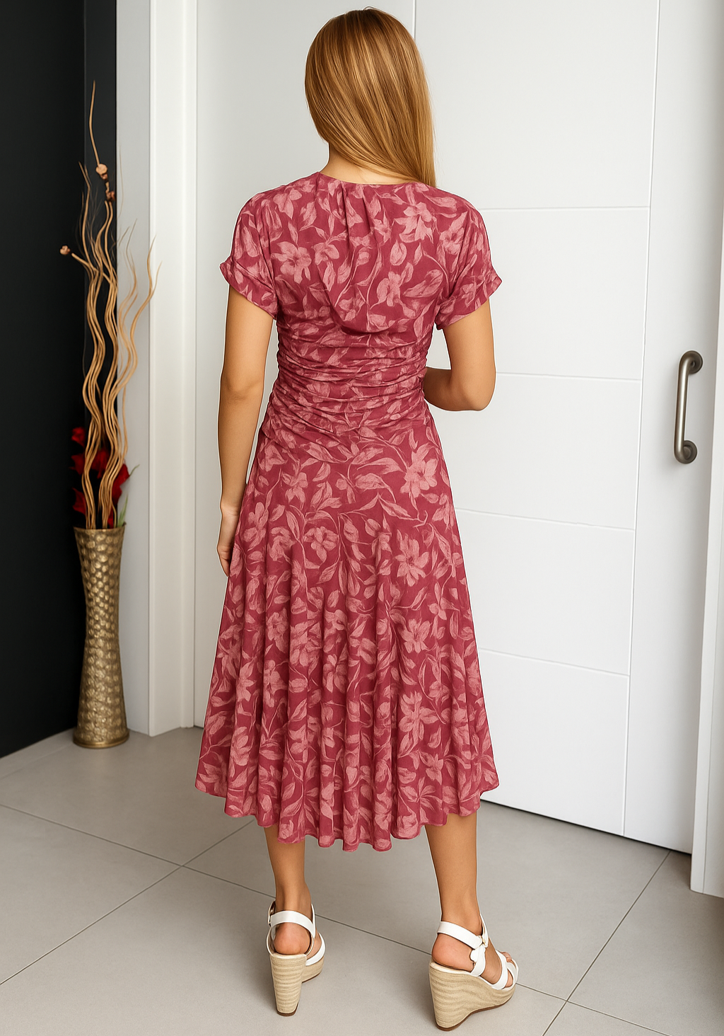 Floral Off-Shoulder Midi Dress