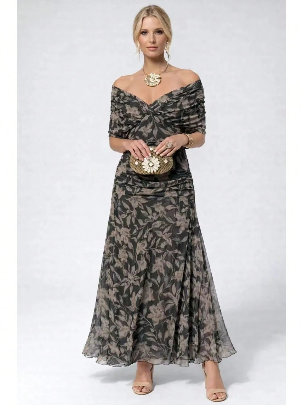 Floral Off-Shoulder Midi Dress
